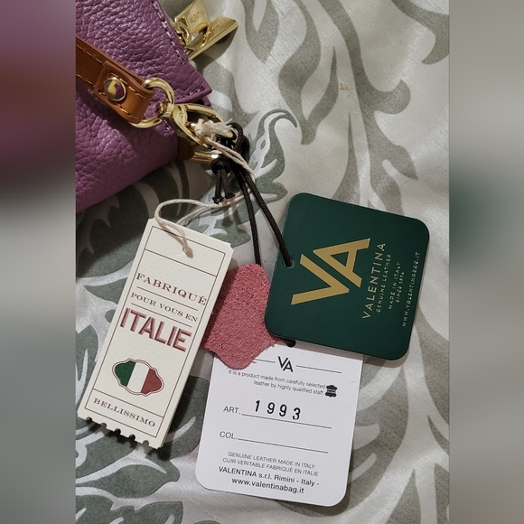 Valentina made in Italy Triple Entry Crossbody Bag  Violet NWT - Picture 8 of 8